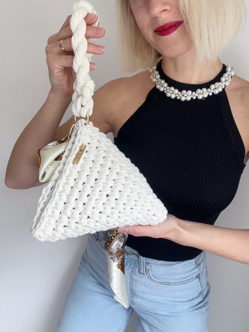 Candy Small Luxury Crochet Triangle Bag
