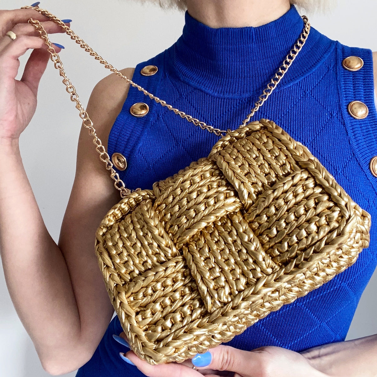 Bottega Veneta Personalized Handmade , Metallic Bag, Bling Wedding Bag ...